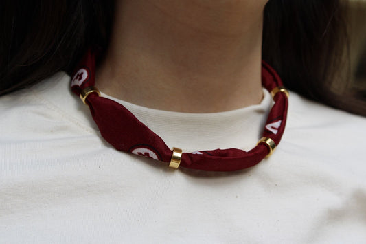 Colar Bonded Bandana Vinho Dourado